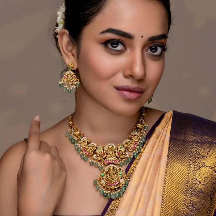Gana Lakshmi Antique Temple Necklace Set