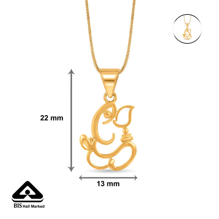 Ganesh Grace Religious Gold Pendant