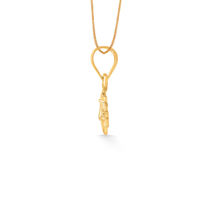 Ganesha Yellow Gold Religious Unisex Pendant