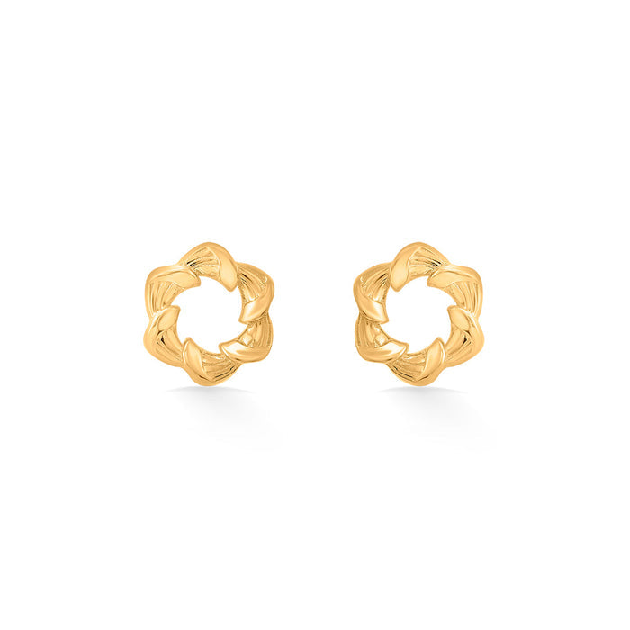 Geo Floret Stud Gold Earring