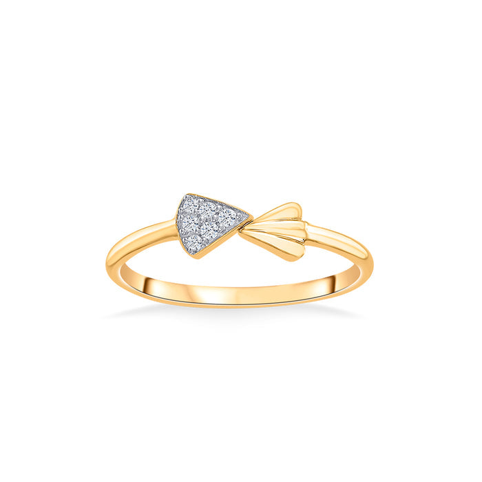 Geometric Glow Gold & Diamond Casual Ring For Women