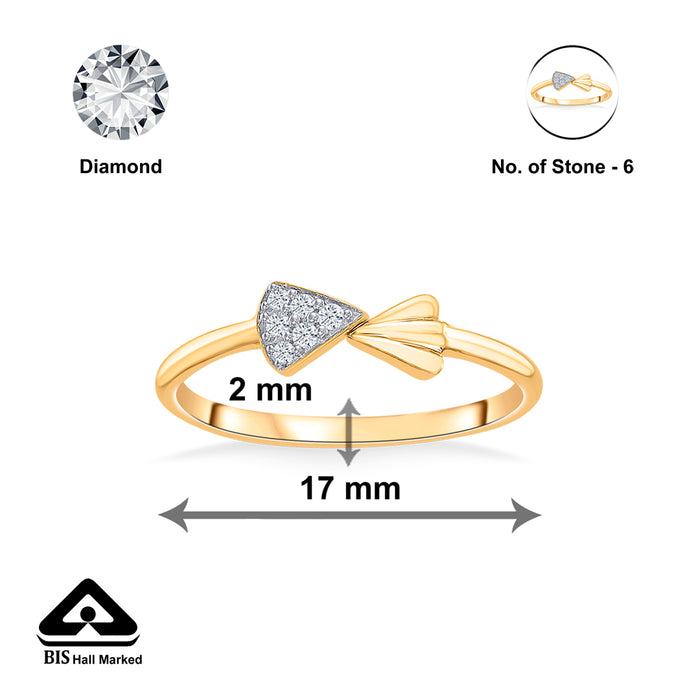 Geometric Glow Gold & Diamond Casual Ring For Women