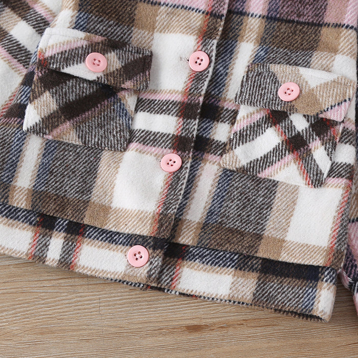 Girls Fashion Small Plaid Coat Fashion