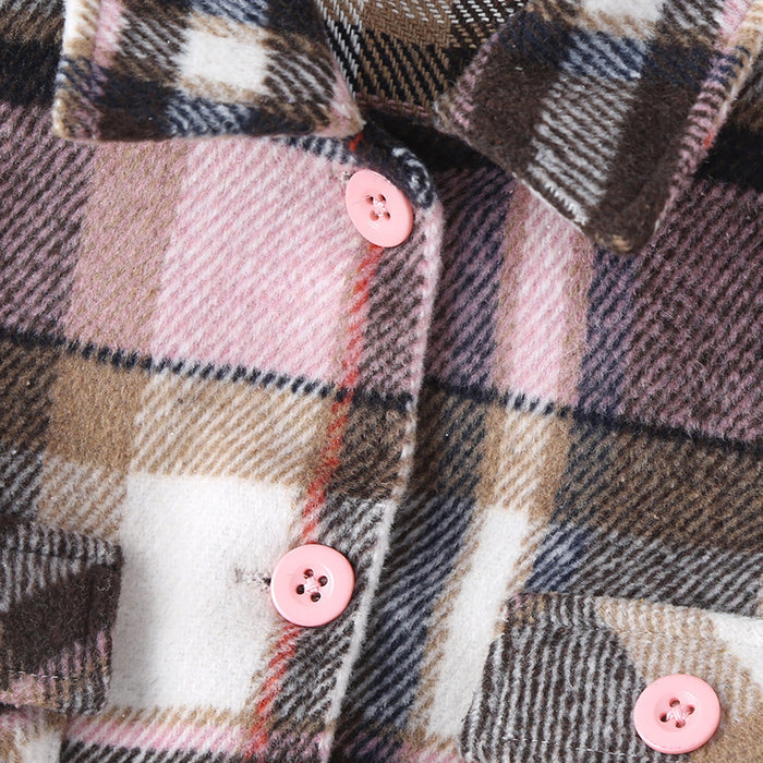 Girls Fashion Small Plaid Coat Fashion