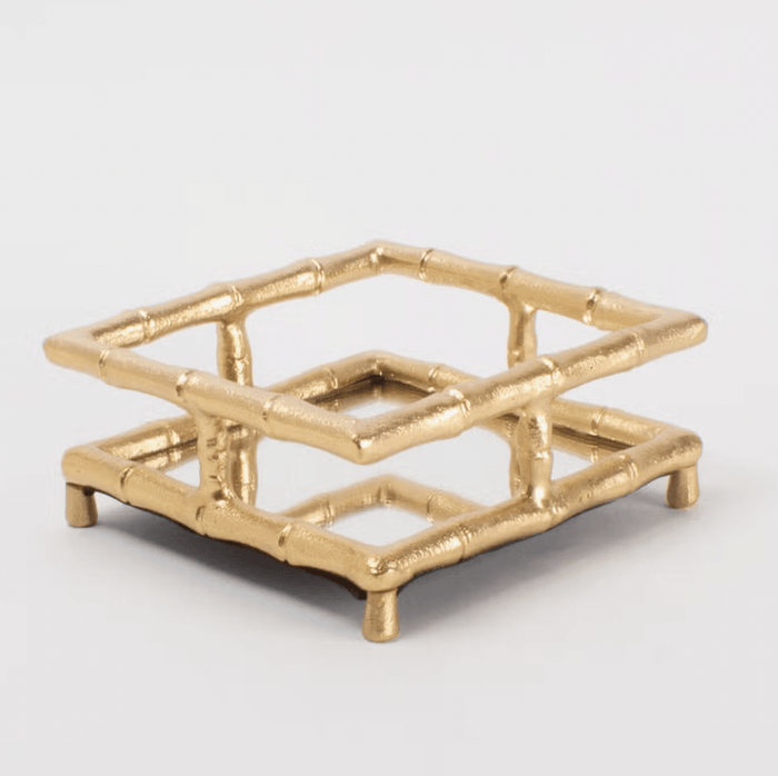 8 Oak Lane Gold Bamboo Cocktail Napkin Tray