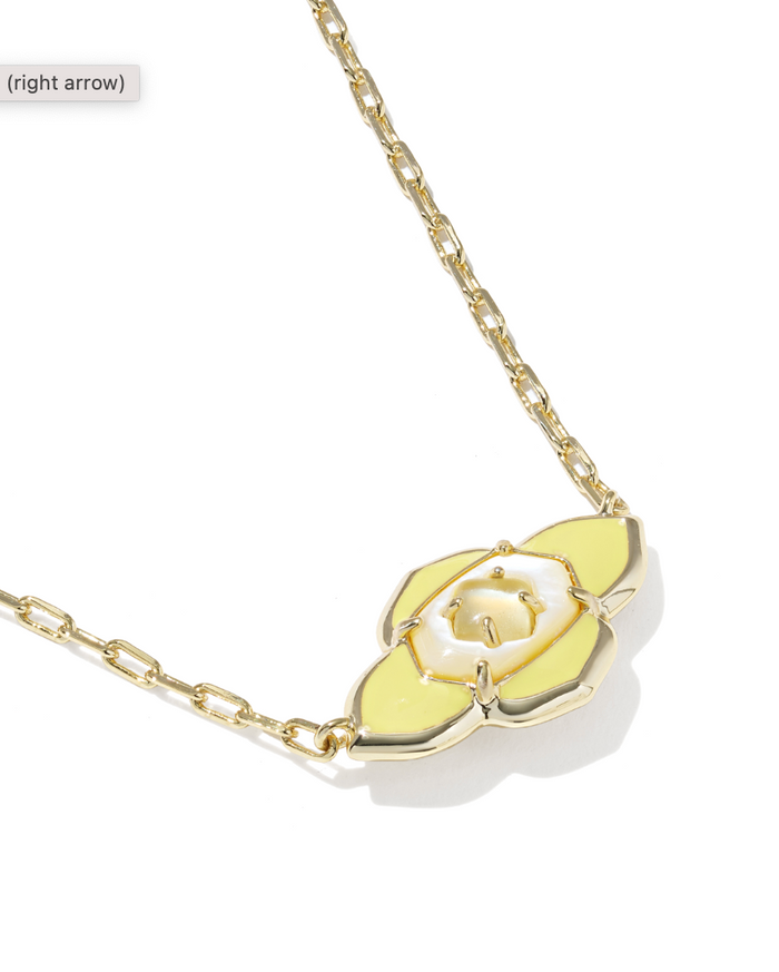 Gold Plated Abbie Medallion Pendant in Yellow Mix by Kendra Scott