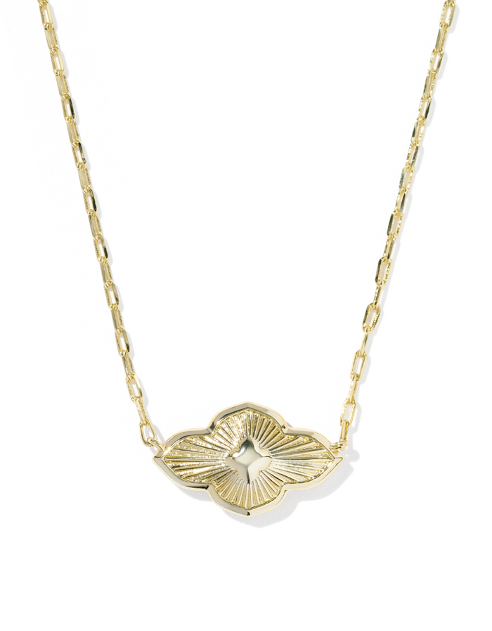 Gold Plated Abbie Medallion Pendant in Yellow Mix by Kendra Scott