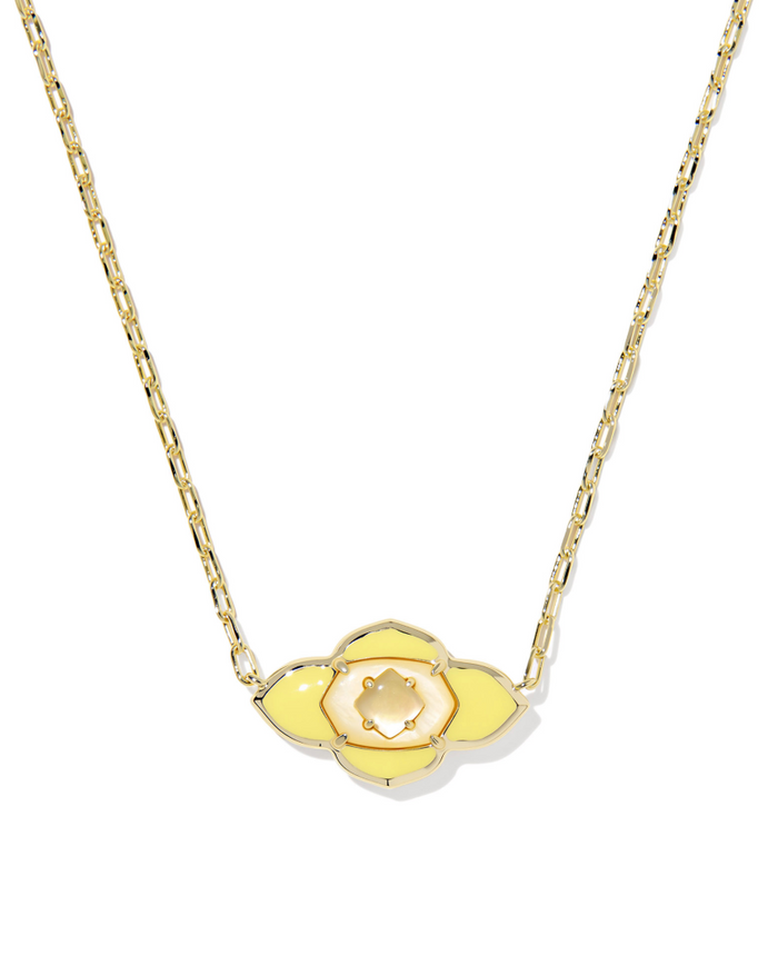 Gold Plated Abbie Medallion Pendant in Yellow Mix by Kendra Scott