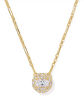 Gold Plated Bella Short Pendant Necklace in White CZ by Kendra Scott