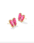 Gold Plated Haley Bow Stud Earrings in Rose Violet MOP by Kendra Scott