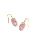 Gold Plated Lee Luxe Drop Earrings in Light Pink CZ by Kendra Scott