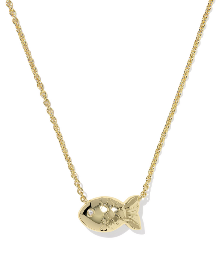 Gold Plated Parker Fish Pendant in Abalone Shell by Kendra Scott