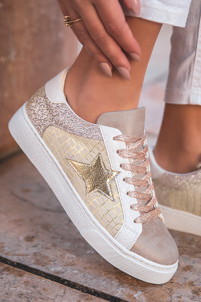 Gold Star Glitter Court Sneaker