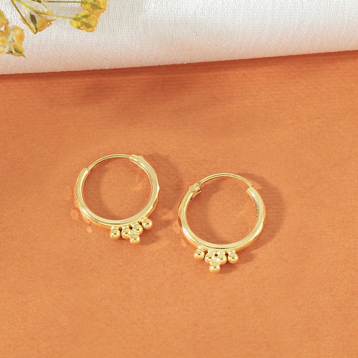 Graceful Beads Hoops & Huggies Gold Earrings