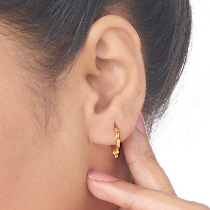 Graceful Beads Hoops & Huggies Gold Earrings
