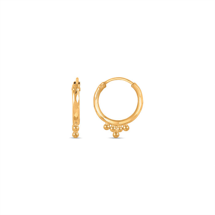 Graceful Beads Hoops & Huggies Gold Earrings