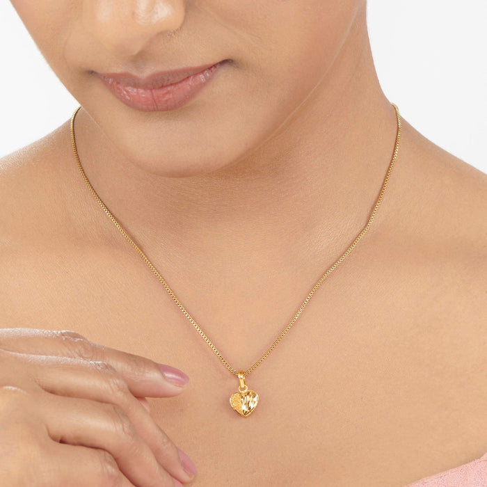 Graceful Desire Heart Gold Pendant