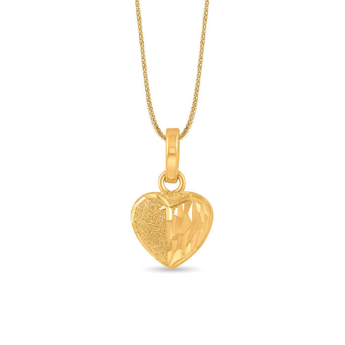 Graceful Desire Heart Gold Pendant