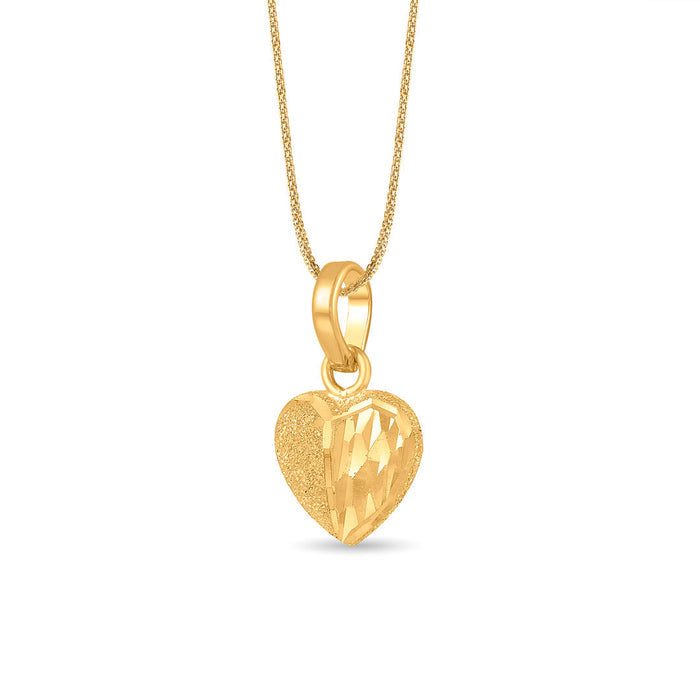 Graceful Desire Heart Gold Pendant