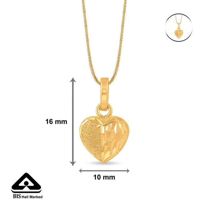 Graceful Desire Heart Gold Pendant
