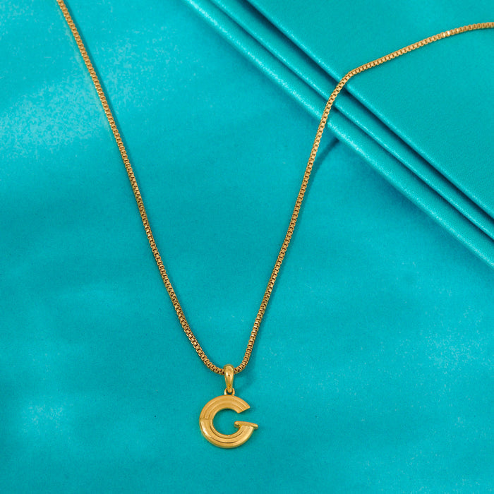 Graceful G Alphabet Gold Pendant