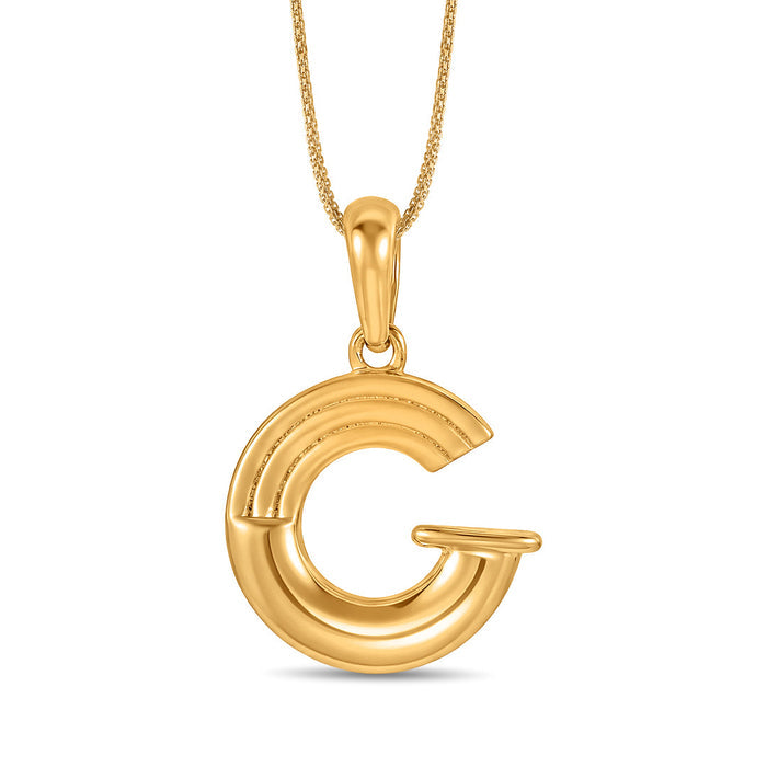 Graceful G Alphabet Gold Pendant