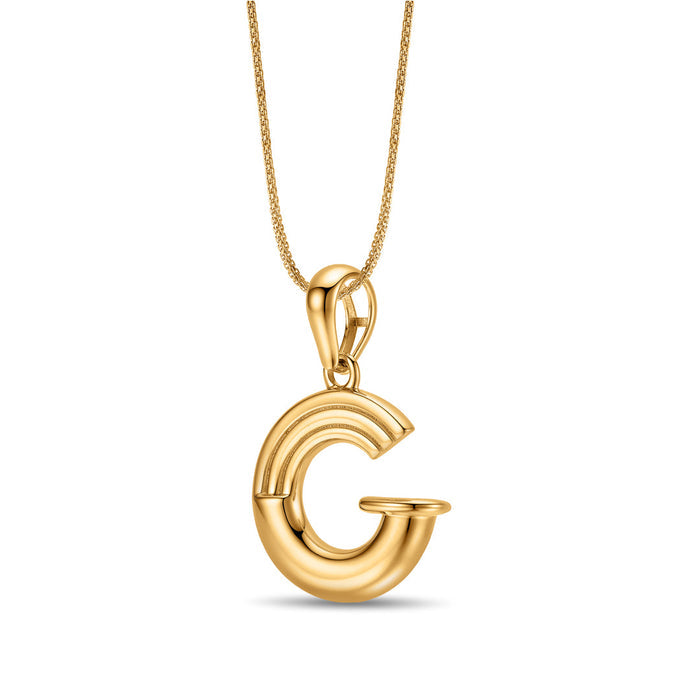 Graceful G Alphabet Gold Pendant