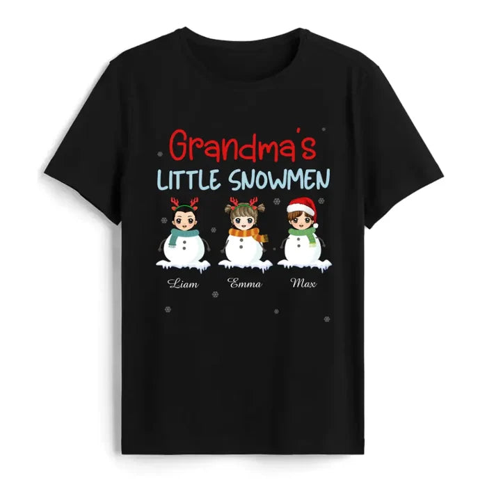 Grandma's Little Snowmen - Personalized T-shirt, Grandkids Name t-shirt, Grandma Sweatshirt, Gift For Grandma