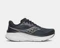 Saucony Guide 19 running shoes in black with white detailing, mesh upper, and PWRRUN cushioning, side view.