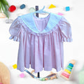 Handmade Pink Linen Toddler Dress – 2T, Lace Collar & Ribbon Trim