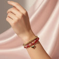 Heart Charm Beaded Bracelet Set (CB2858)