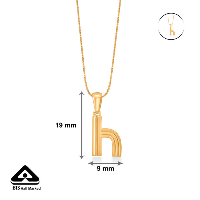 Heavenly H Alphabet Gold Pendant