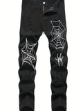 High Street Vibe Style Loose Straight Wide Leg Pants American Spider