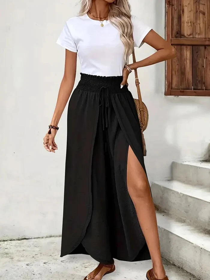 High - Waisted Side Slit Pants - The PM Edit