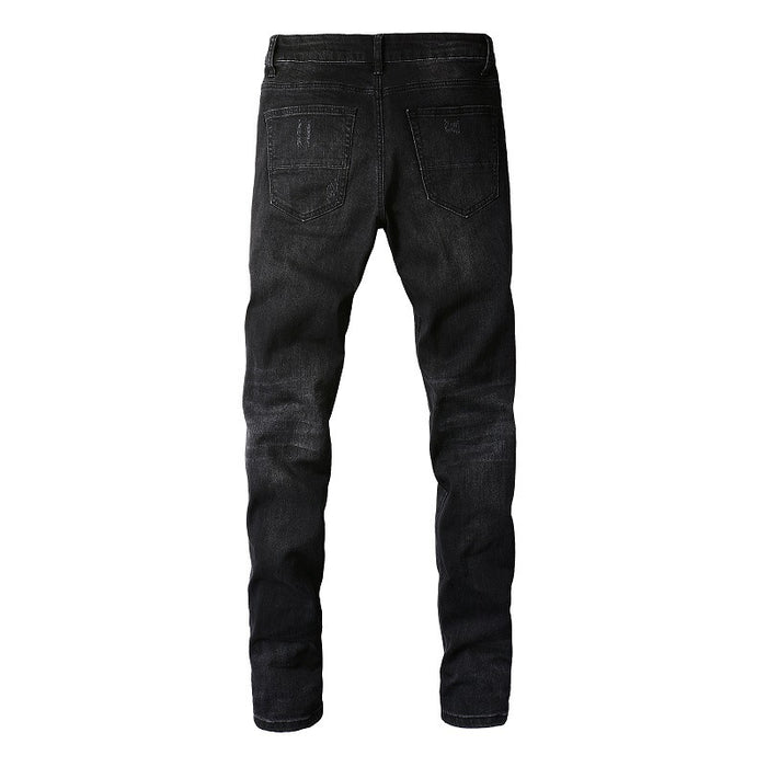 Hole & Patch Jeans Men's Slim Fit Skinny Pants