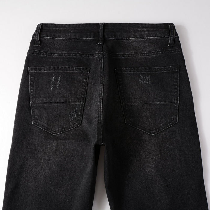 Hole & Patch Jeans Men's Slim Fit Skinny Pants