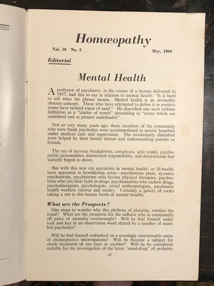 HOMOEOPATHY - BRITISH HOMOEOPATHIC ASSN JOURNALS - 14 Original Journals, 1959-64