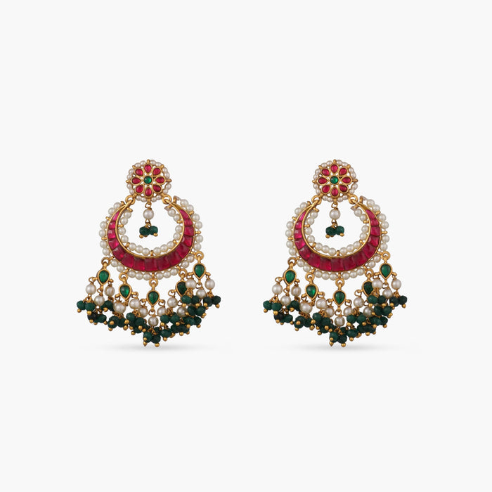 Inca Antique Jadau Chandbali Earrings
