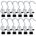IPOW 12 PCS Portable Laundry Hook Hanging Clothes Pins Stainless Steel Travel Home Clothing Boot Hanger Hold Clips