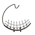 JMiles UH-FB244 Fruit Basket with Banana Hanger - Black Wire Fruit Basket with Hook for Hanging Bananas Preserves Freshness and Saves Space (Black)
