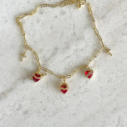 +JMJ+ Hearts Charm Necklace