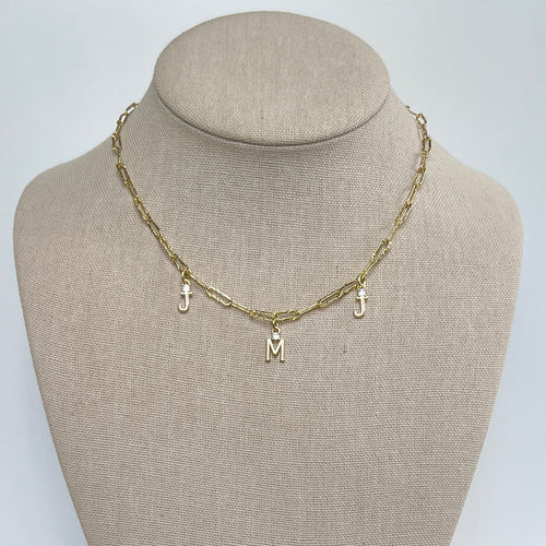 +JMJ+ Initial Charm Necklace