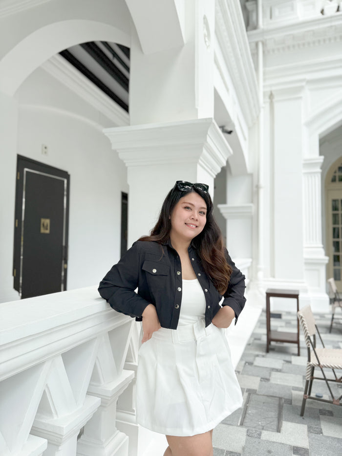 Joey Button Down Collared Jacket ( Black)