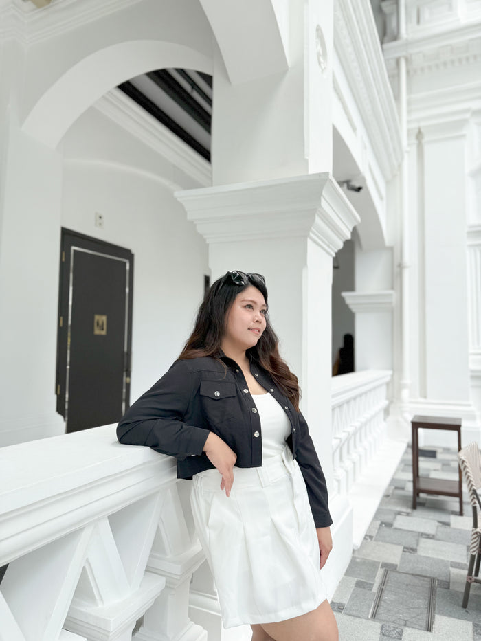 Joey Button Down Collared Jacket ( Black)