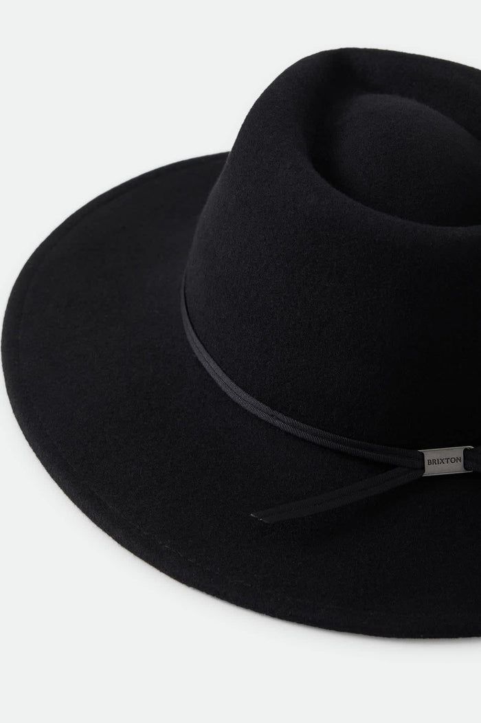 Women's Juniper Packable Hat in the color Black - Additional Laydown image