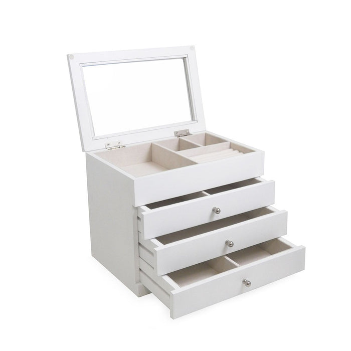 Kelly Multi-Level Jewelry Box, White