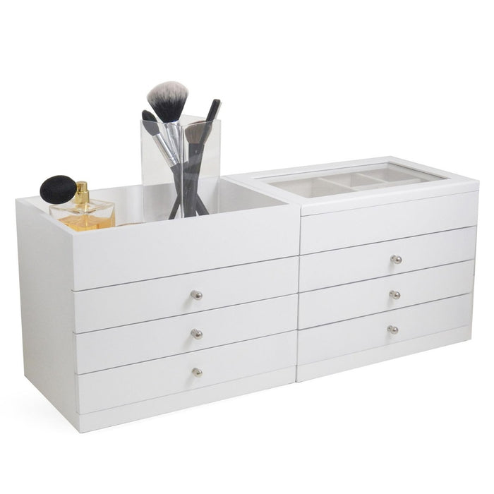 Kelly Multi-Level Jewelry Box, White