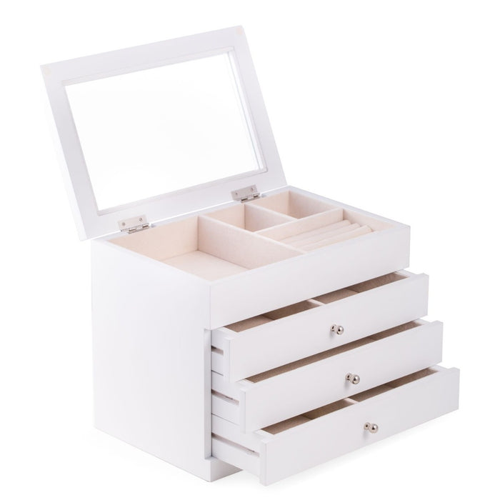 Kelly Multi-Level Jewelry Box, White