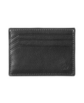 Johnston & Murphy Kingston Weekender Case in black textured leather with multiple card slots, front view.