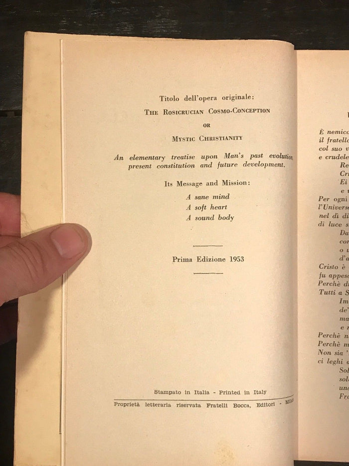 LA COSMOGONIA DEI ROSACROCE - Max HEINDEL, 1953, ROSICRUCIAN MYSTIC CHRISTIANITY
